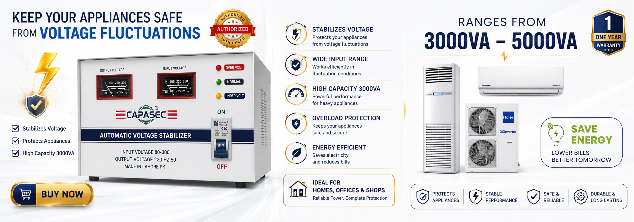 3000VA Automatic Voltage Stabilizer - Protect Your Appliances
