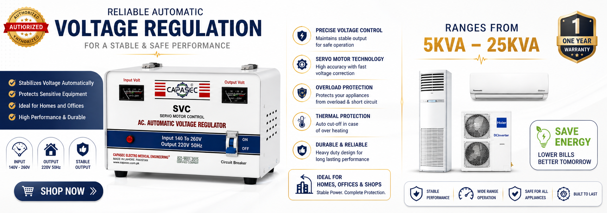 5KVA-25KVA Servo Motor Automatic Voltage Regulator
